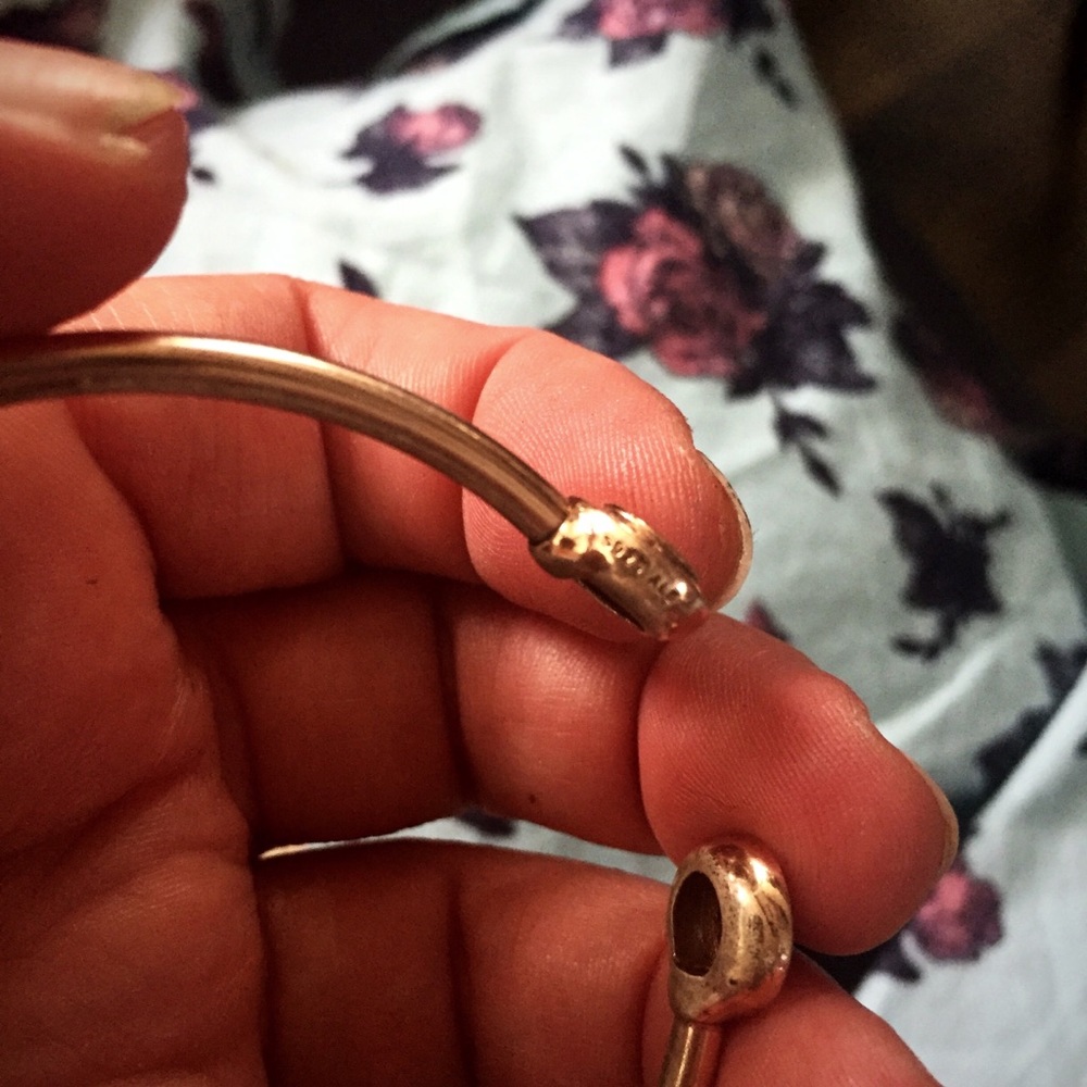 EUC PANDORA ROSE GOLD CUFF WITH DIAMOND ACCENTS - Picture 8 of 8